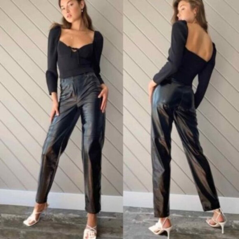 Wilfred Black Vinyl Funk Pants